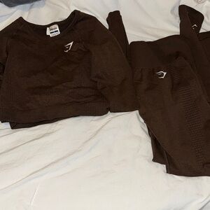 *ONLY WORN ONCE* Gymshark Chocolate Activewear Ensemble